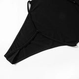 Strappy Bodysuit Damen mit offenem Rücken – NightCharm von Talaine, am Model getragen Rückansicht