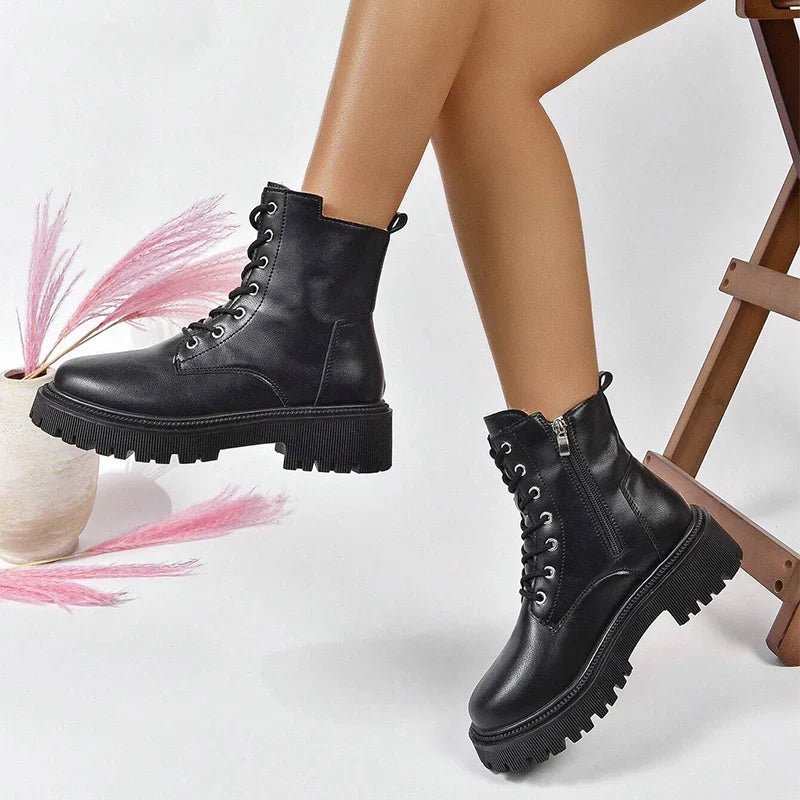 Winterboots Damen schwarz warm gefüttert
