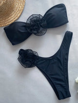 Bikini Damen Schwarz Bandeau – Rosalie von Talaine, klassisch-elegante Variante