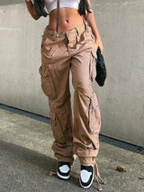 Cargo Hose für Damen in Braun, casual Streetstyle