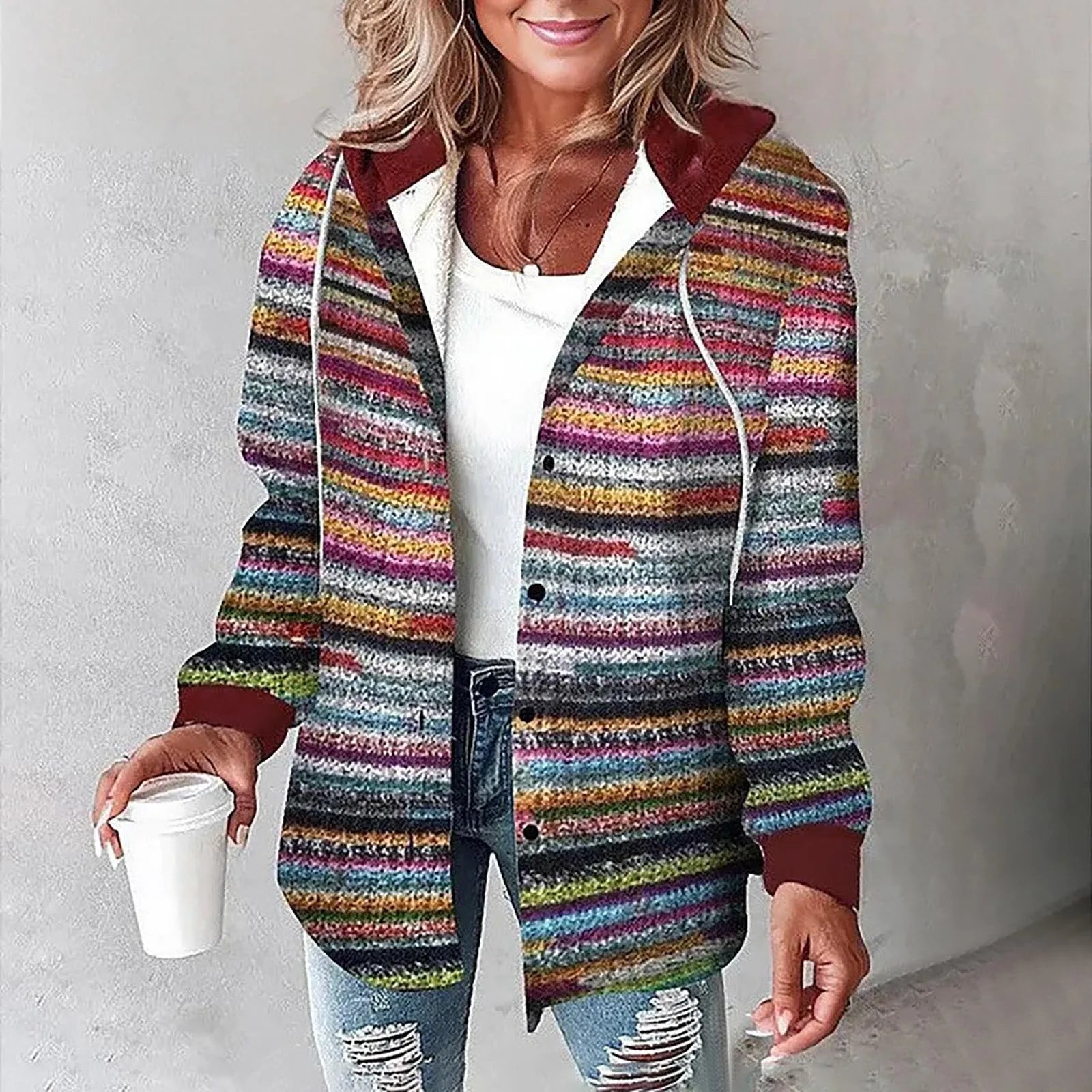 Isabella Strickjacke bunt gemustert für Damen