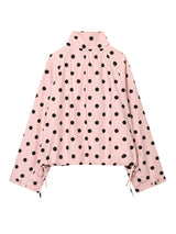 Rosalie Punkte-Jacke Rosa – Detailansicht der Schleife am Stehkragen