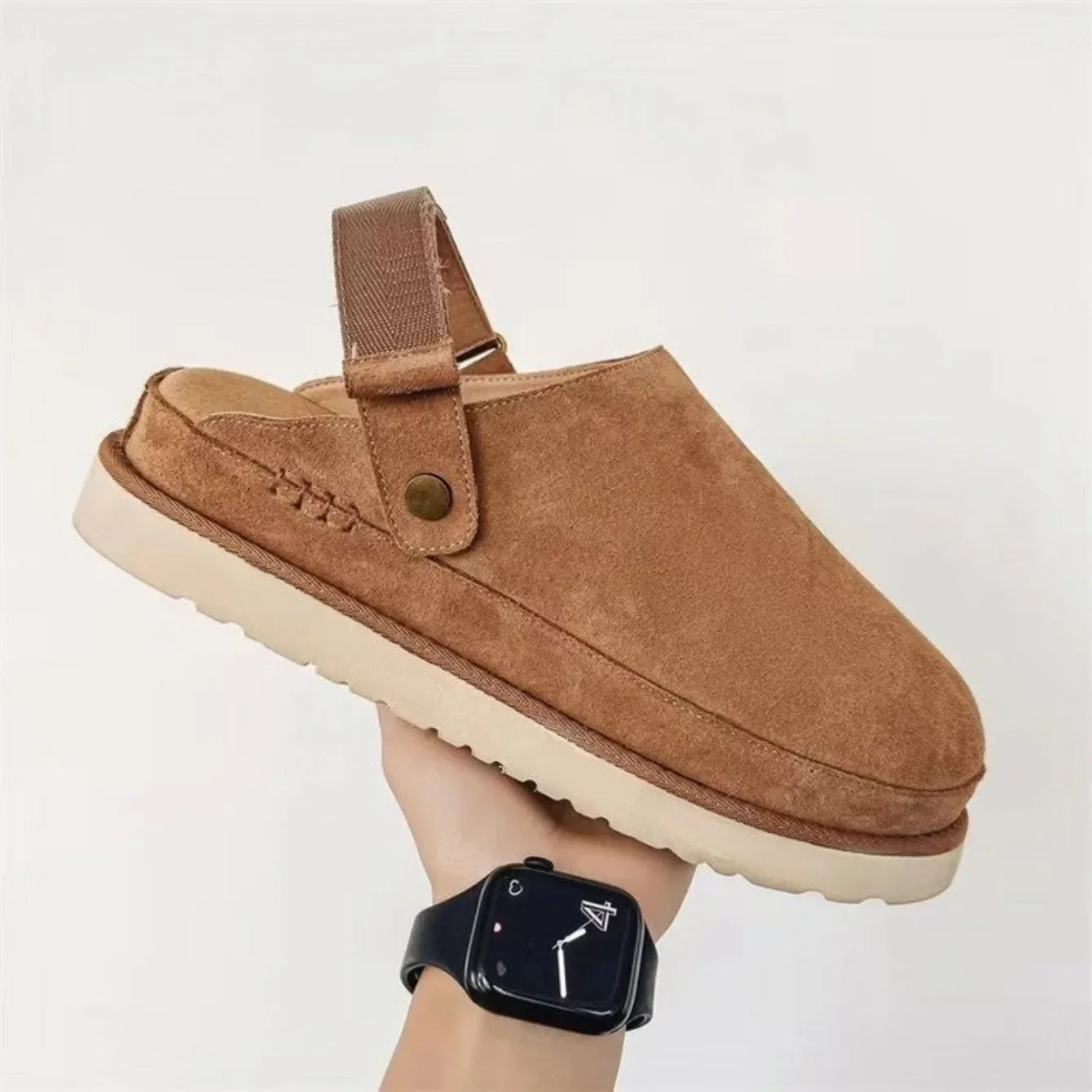 Naloa Clogs | Bequeme Suede-Clogs mit Fersenriemen & Weicher Komfortsohle