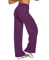 Yoga-Hose Damen Traubenlila High Waist Flared mit weitem Bein – Livia von Talaine, Farbansicht Traubenlila