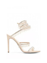 Zyrelia Crystal Wrap Heels creme mit transparenten Kristalldetails