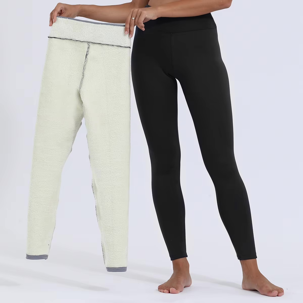 Schwarze Winterleggings Damen – Elegant, hoch tailliert & gefüttert