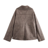 Nevada Luxe | Winterjacke mit Veloursleder-Optik & Fleece-Futter