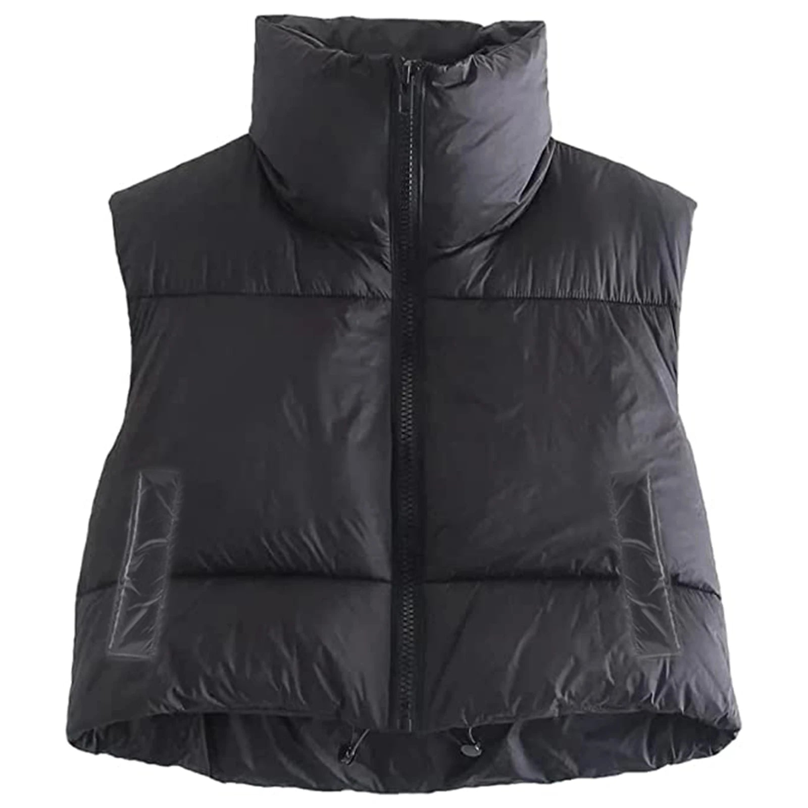 Marlowe Cropped Steppweste Damen in Schwarz ohne Ärmel