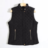 Schwarze taillierte Noelle Bodywarmer mit Reißverschlusstaschen für Damen