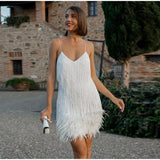 Samba Partykleid mit Pailletten und verspielten Fransen am Saum