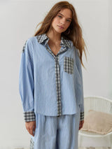 leichte Damen Pyjama im blau für Schlafen und Entspannen