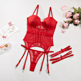 Detailansicht Amber Rotes Dessous-Bustier