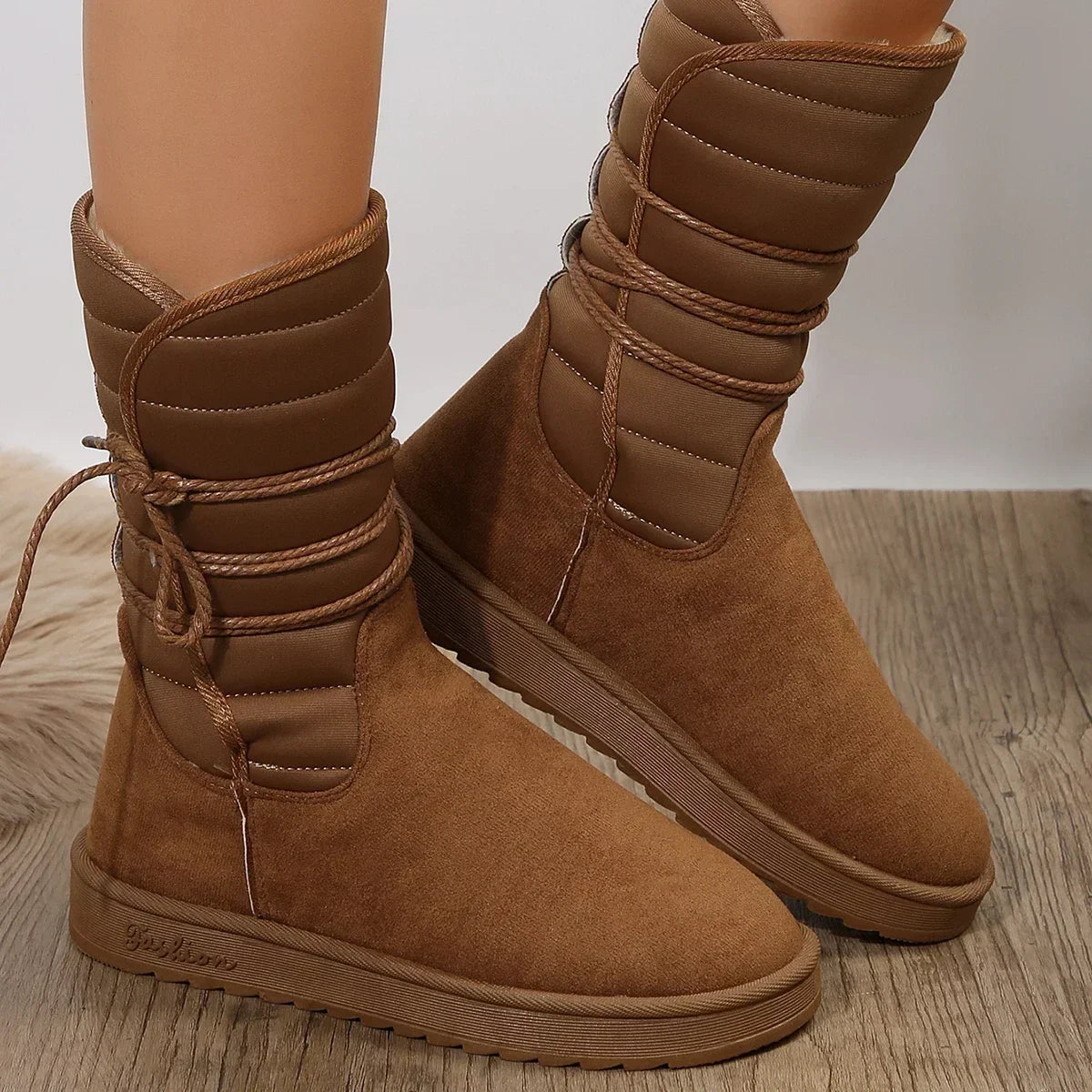 Arvena Schnürstiefel | Damen Winterboots mit warmer Fellfütterung