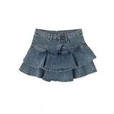 Volant-Jeansrock Damen High Waist gestuft – Liberta von Talaine, Tragebild