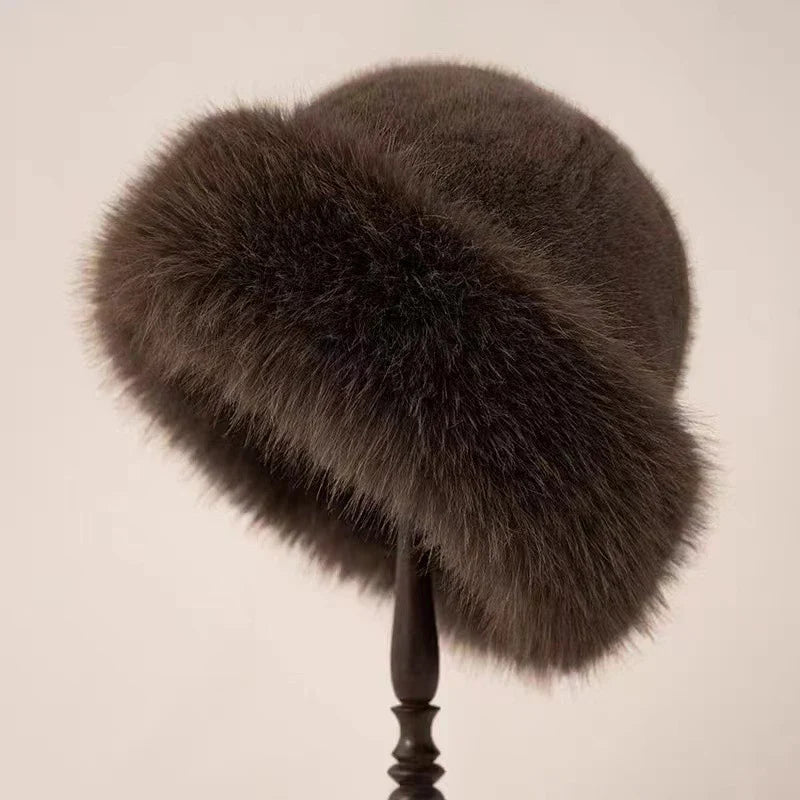 Aurélya Winter Furry Damen Wintermütze braun – elegante Damenmütze