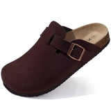 Comfort Clogs Damen Espresso aus Wildleder mit Kork-Fußbett – Mavira von Talaine, Detailansicht