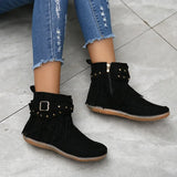 Wildaura Damen Boots schwarz mit Fransen & Nieten
