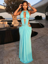 Aurelina Cut-Out Maxikleid – letzte Studio-Detailaufnahme