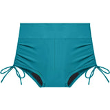 Perioden-Schwimmshorts Damen Blaugrau auslaufsicher – Nimira Swim von Talaine, High-Waist Modell