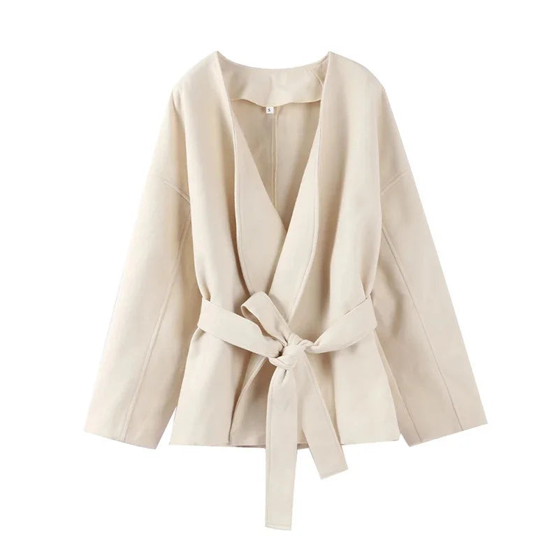 Valoria | Elegante Damenjacke mit Gürtel – Herbst/Winter Mode