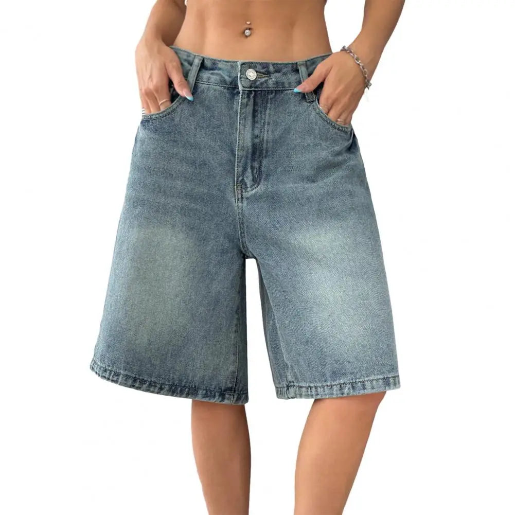 Vayla Denim Bermuda Shorts Vintage Schwarz – Studio-Produktfoto ohne Modell