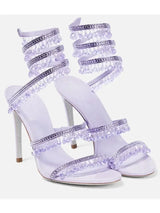Zyrelia Crystal Wrap Heels lila mit glitzernden Akzenten