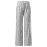 Celestina Pailletten Palazzohose Damen in Silber