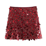 Lila Pailletten Minirock für Damen – Glam Elegance