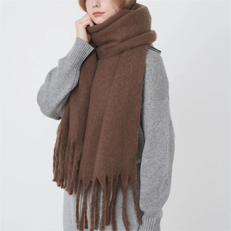 Aurelia unifarbener Winterschal für Damen aus Kaschmir-Mix