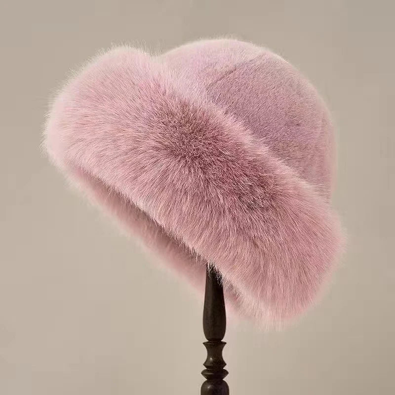 Aurélya Winter Furry Damen Wintermütze rosa – elegante warme Mütze