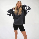 Blayen Oversized Sweatshirt Damen Anthrazit mit großem Backprint – Talaine