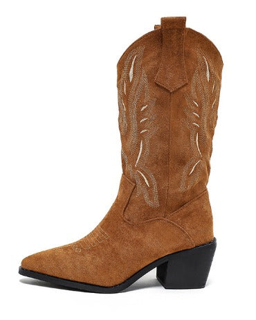 Alvara Western Boots | Cowboy-Stiefel für Damen mit Blockabsatz & Stickerei
