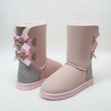 Elodie Sparkle Bow Boots | Winterstiefel aus Wildleder mit Schleifen & Glitzer-Details