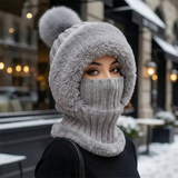 Lunara | Warme 2-in-1 Wintermütze mit Kunstfell & Schlauchschal
