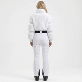 Weißer ski jumpsuit damen tailliert rückansicht