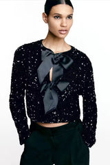 Damen Strickjacke mit Pailletten für festliche Outfits