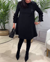 Alltagstaugliches Kleid mit Taschen und runden Halsausschnitt