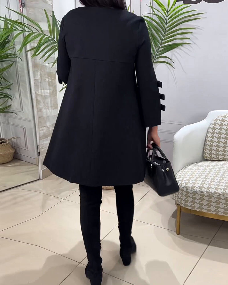 Meliora | Damen Casual Kleid mit langen Ärmeln & Fransen-Details