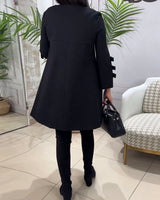 Meliora | Damen Casual Kleid mit langen Ärmeln & Fransen-Details