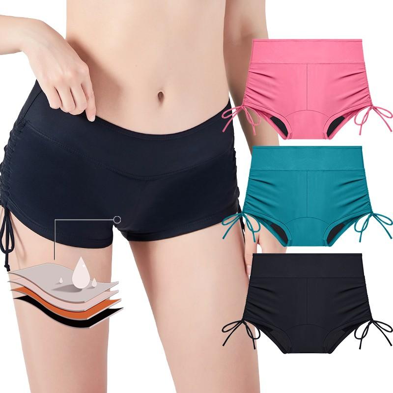 Perioden-Schwimmshorts Damen auslaufsicher – Nimira Swim von Talaine, High-Waist Frontansicht