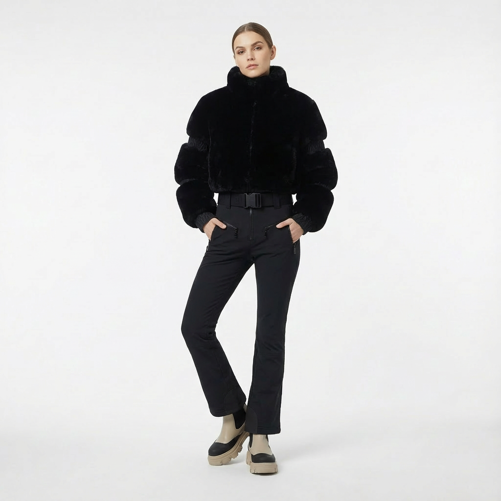 Avelisse | Luxuriöser Ski-Jumpsuit für Damen mit Kunstfell & Taillenschnitt