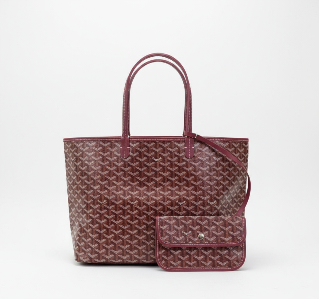 weinrote tote bag mit muster