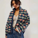 Patch & Puff Jacke blau floral oversized
