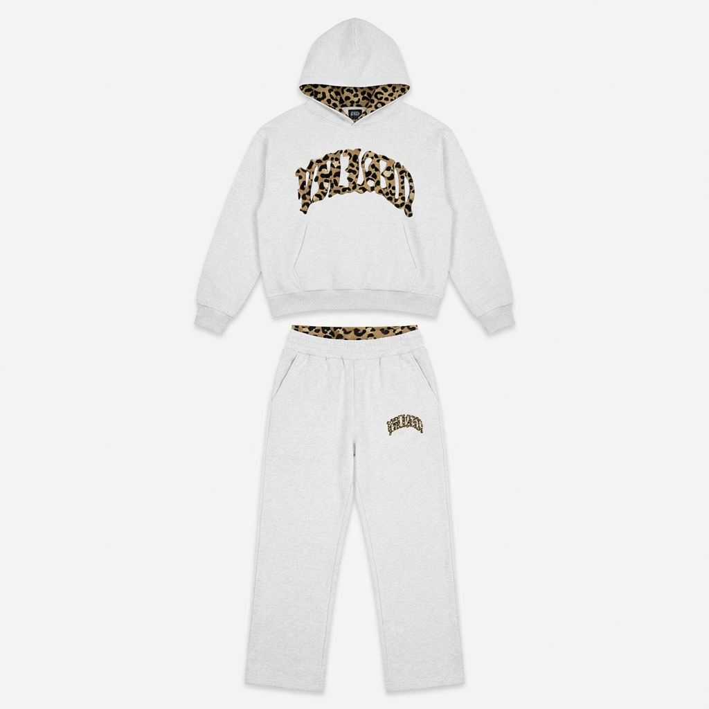 Velora Leopard Lounge Set | Hoodie & Jogginghose mit Leo-Akzent