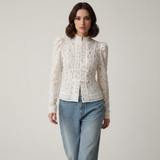 Lunéa Spitzenbluse | Elegante Bluse mit Stehkragen & femininer Silhouette