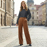 braune cordhose damen mit hoher taille
