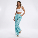 Celestina Paillettenhose Damen mit elastischem Taillenbund