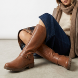 Rovena hohe Stiefel Damen mit Blockabsatz und Profilsohle – Seitenansicht