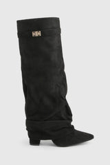 Marzella Slouch Boots | Faltstiefel mit Pointed Toe & Niedrigem Absatz