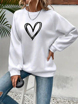 Lovana Heart Sweater Damen weiß casual chic
